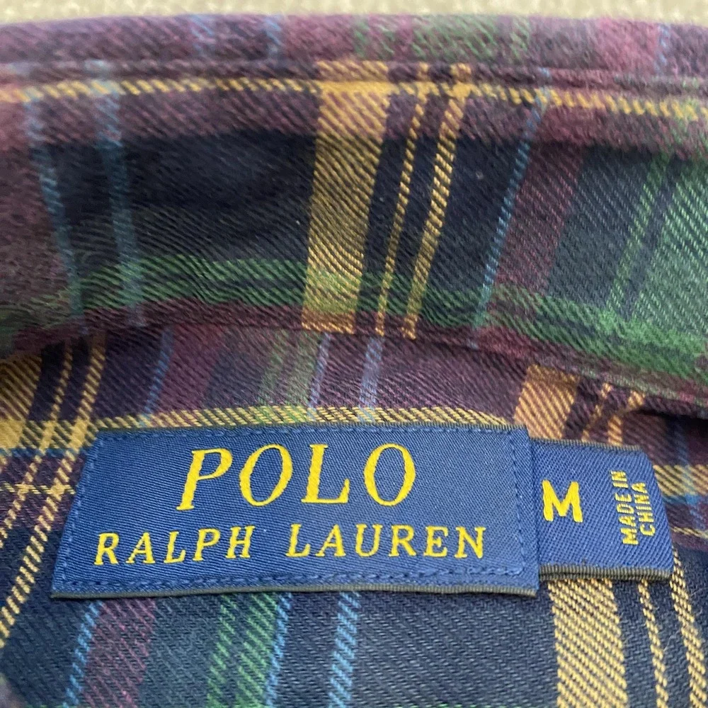 Polo Ralph Lauren Shirt Mens Medium Plaid Woven Long Sleeve 90s Classic Preppy